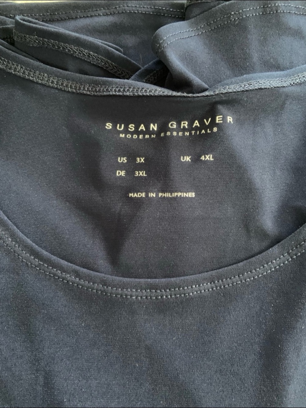 Susan Graver navy top 3X - Picture 3 of 4